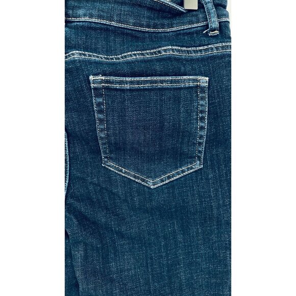 Logo Lori Goldstein Skinny Jeans Size 8 Dark Wash Major Embroidered on Pocket - Picture 6 of 16